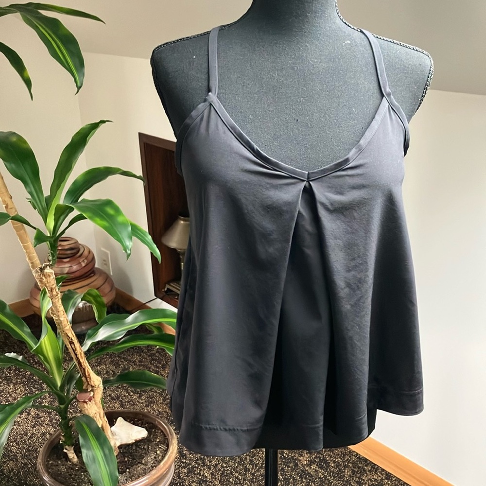 Lucy brand black swing tank, t-strap, removable pads in shelf bra Size S